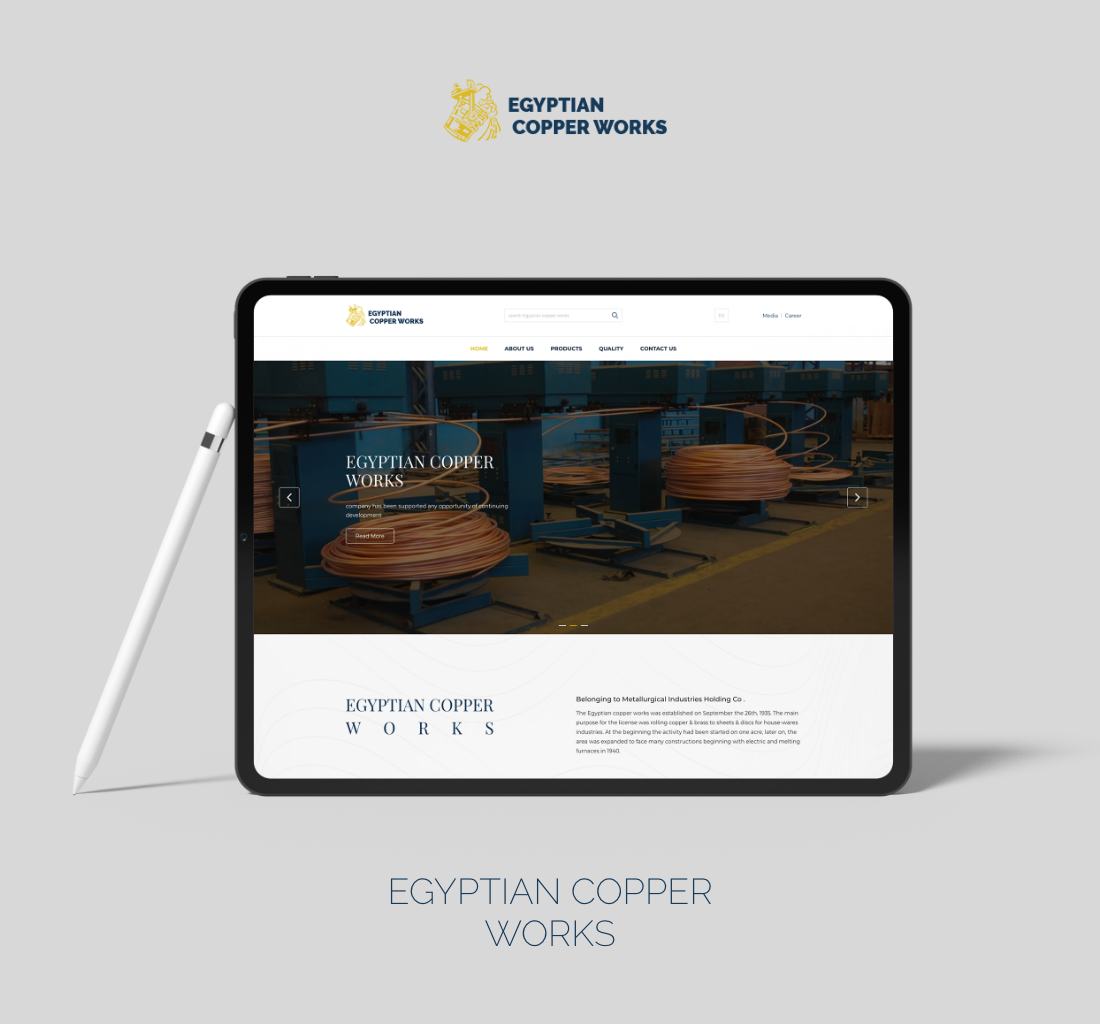 Alex Web Design, website development and mobile app development company clients in Egypt - Egyptian copper works