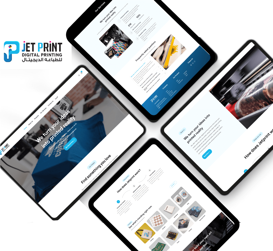 Alex Web Design, website development and mobile app development company clients in Egypt - Jet Print (Digital Printing)