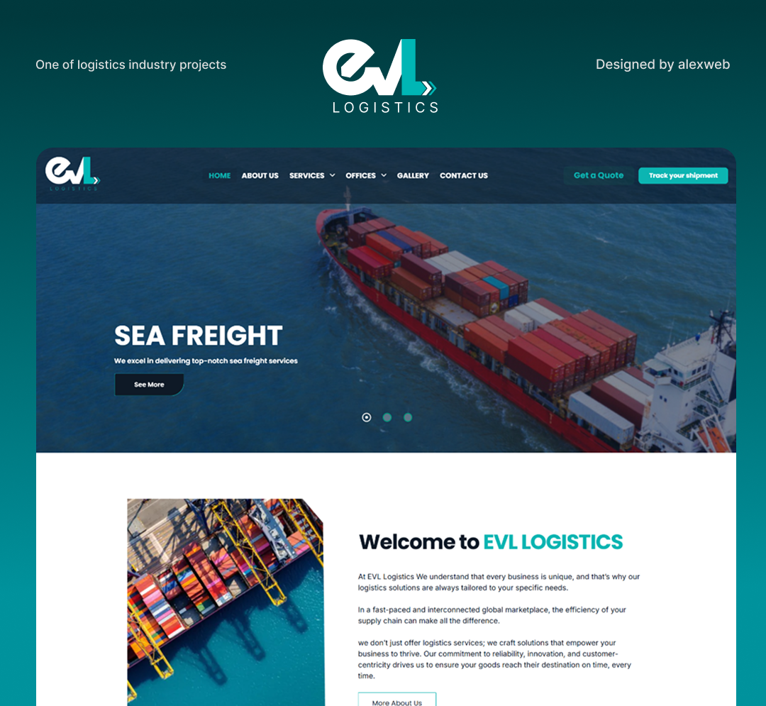Alex Web Design, website development and mobile app development company clients in Egypt - EVL Logistics
