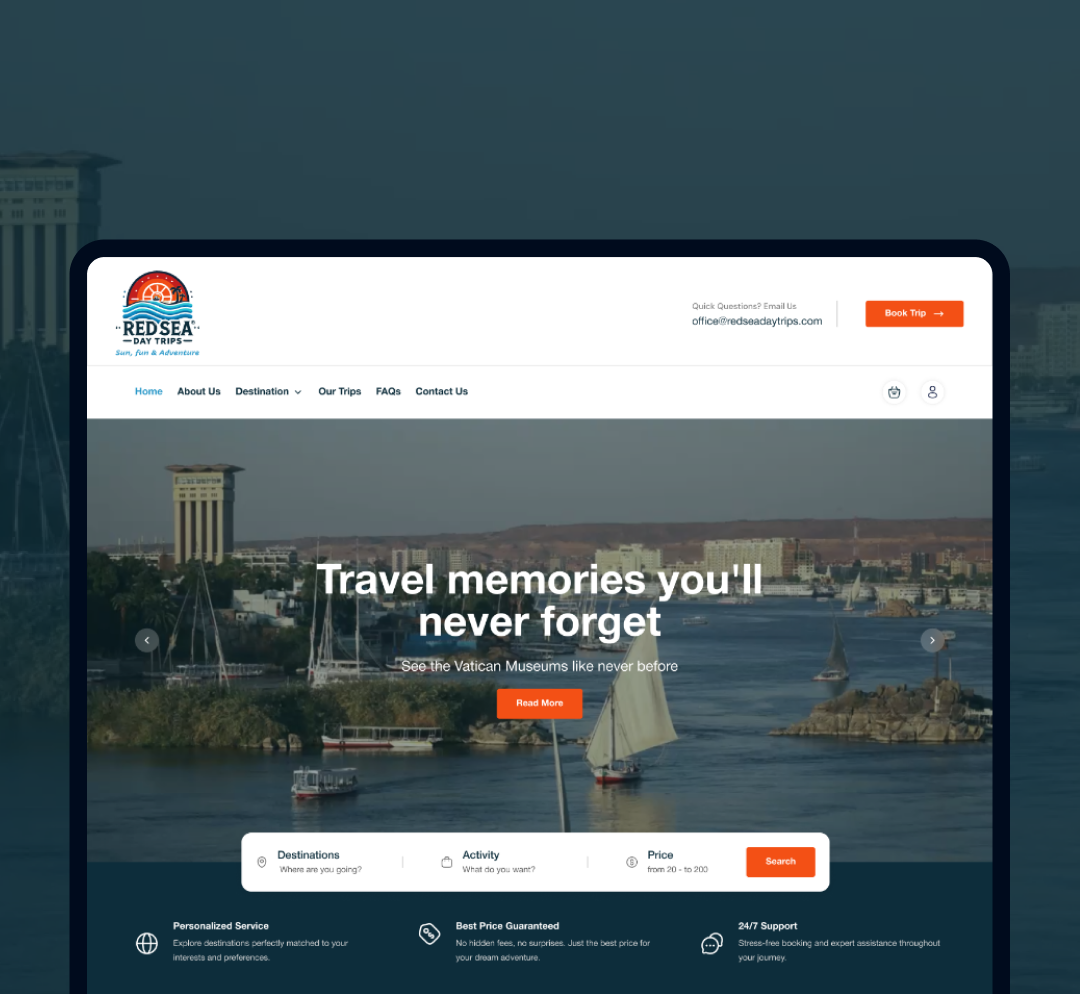 Alex Web Design, website development and mobile app development company clients in Egypt - Red Sea Trips