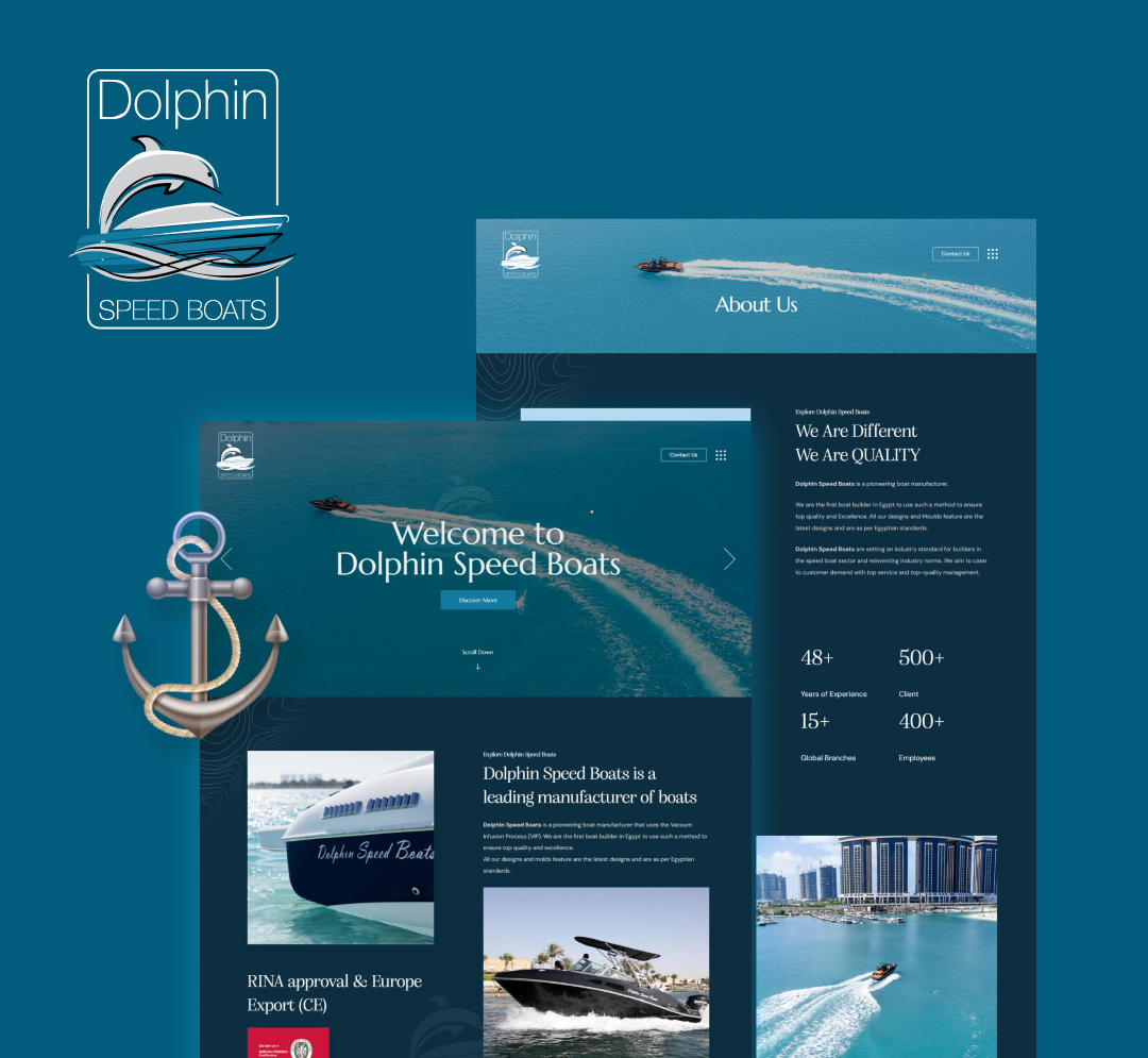 Alex Web Design, website development and mobile app development company clients in Egypt - Dolphin Speed Boats